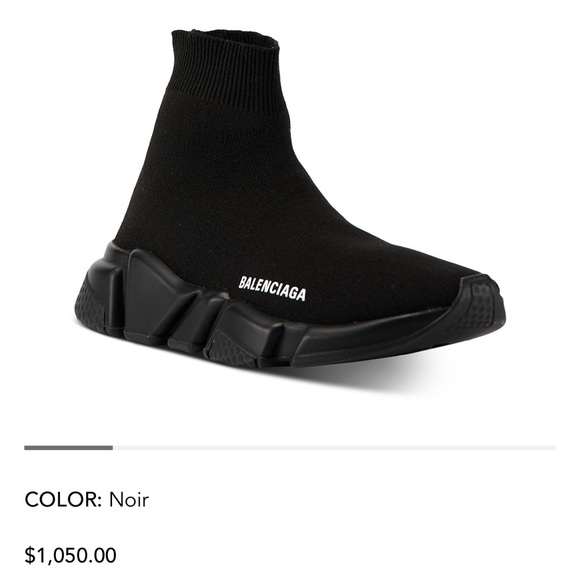 WOMEN'S balenciaga  SPEED RECYCLED KNIT SNEAKER IN BLACK - Picture 3 of 4